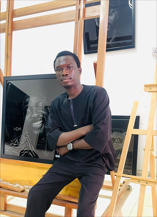 Sherif Damilola in his studio